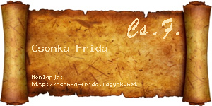 Csonka Frida névjegykártya